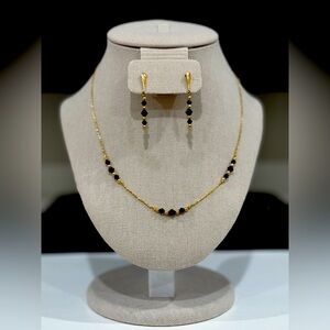 18 KGF 2 Piece Set- 18” Box Necklace & Earrings